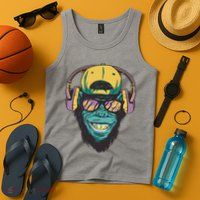 Palm Tree Music Monkey Tank Top