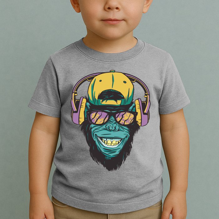 Palm Tree Music Monkey Toddler T-Shirt
