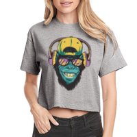 Palm Tree Music Monkey Crop Top