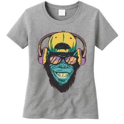 Palm Tree Music Monkey Womens T-Shirt