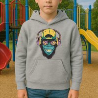 Palm Tree Music Monkey Kids Hoodie