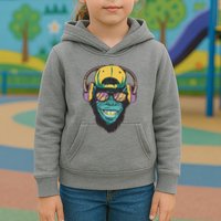 Palm Tree Music Monkey Kids Hoodie