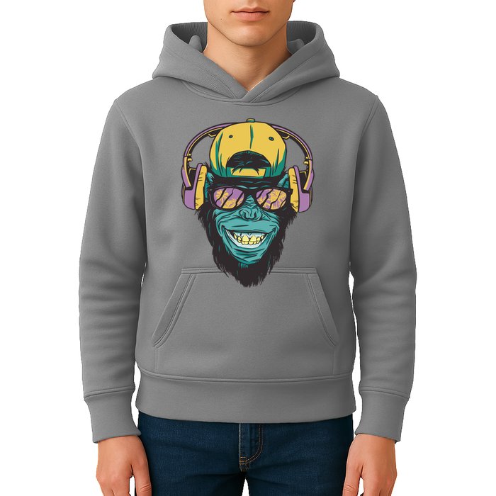 Palm Tree Music Monkey Kids Hoodie