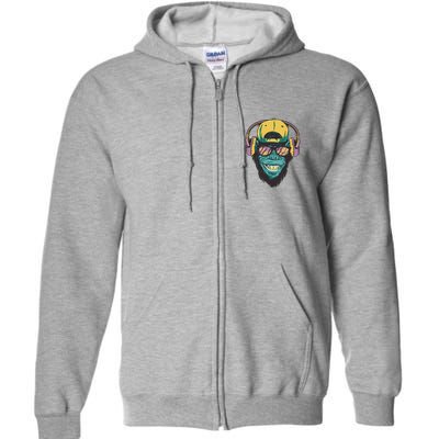 Palm Tree Music Monkey Full Zip Hoodie