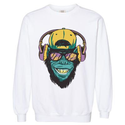 Palm Tree Music Monkey Garment-Dyed Sweatshirt