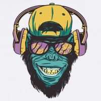 Palm Tree Music Monkey Garment-Dyed Sweatshirt