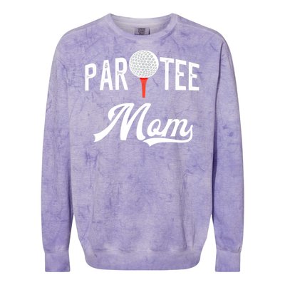 Par Tee Mom Funny Partee Golf Pun For Mom Colorblast Crewneck Sweatshirt