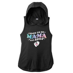 Promoted To Mommy 2024 Soon To Be Mama Funny New Mom Mothers Day Ladies PosiCharge Tri-Blend Wicking Draft Hoodie Tank