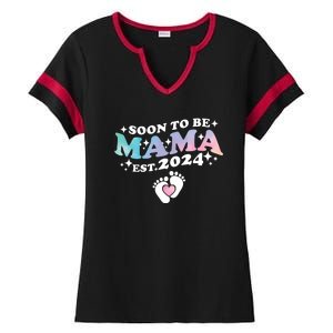 Promoted To Mommy 2024 Soon To Be Mama Funny New Mom Mothers Day Ladies Halftime Notch Neck Tee