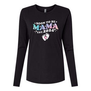 Promoted To Mommy 2024 Soon To Be Mama Funny New Mom Mothers Day Womens Cotton Relaxed Long Sleeve T-Shirt