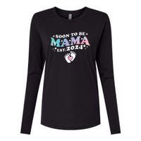 Promoted To Mommy 2024 Soon To Be Mama Funny New Mom Mothers Day Womens Cotton Relaxed Long Sleeve T-Shirt