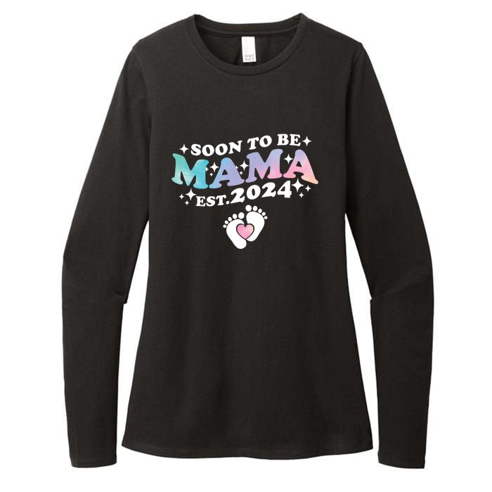 Promoted To Mommy 2024 Soon To Be Mama Funny New Mom Mothers Day Womens CVC Long Sleeve Shirt