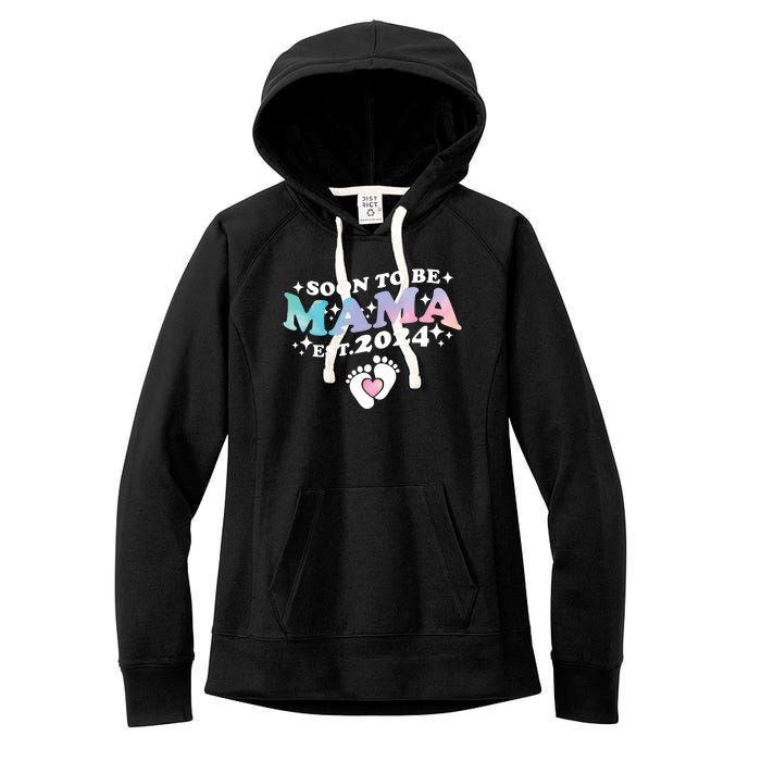 Promoted To Mommy 2024 Soon To Be Mama Funny New Mom Mothers Day Women's Fleece Hoodie