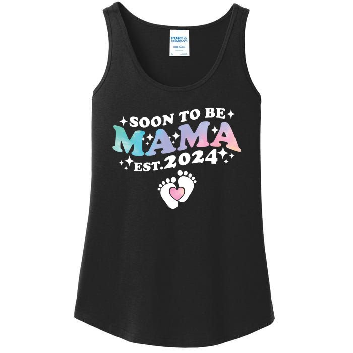 Promoted To Mommy 2024 Soon To Be Mama Funny New Mom Mothers Day Ladies Essential Tank