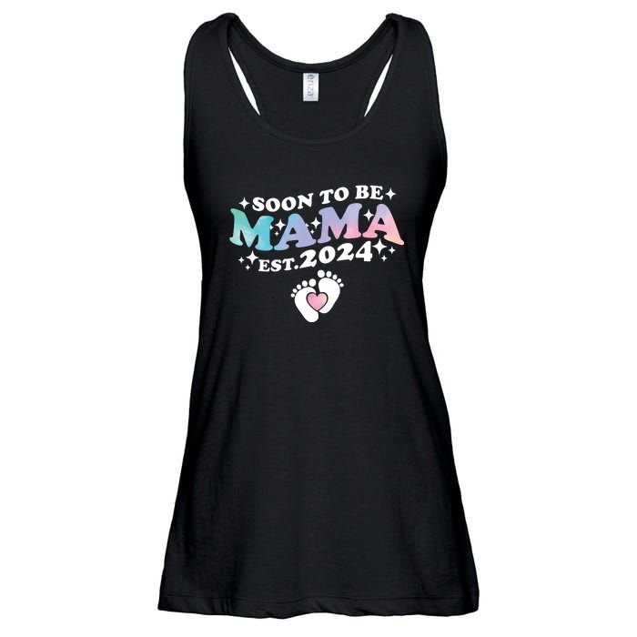 Promoted To Mommy 2024 Soon To Be Mama Funny New Mom Mothers Day Ladies Essential Flowy Tank