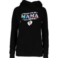 Promoted To Mommy 2024 Soon To Be Mama Funny New Mom Mothers Day Womens Funnel Neck Pullover Hood