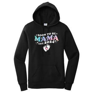 Promoted To Mommy 2024 Soon To Be Mama Funny New Mom Mothers Day Women's Pullover Hoodie