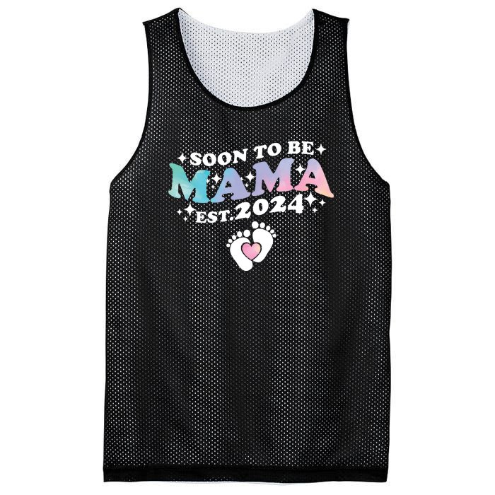 Promoted To Mommy 2024 Soon To Be Mama Funny New Mom Mothers Day Mesh Reversible Basketball Jersey Tank