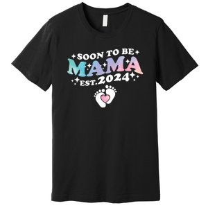 Promoted To Mommy 2024 Soon To Be Mama Funny New Mom Mothers Day Premium T-Shirt