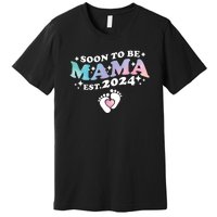 Promoted To Mommy 2024 Soon To Be Mama Funny New Mom Mothers Day Premium T-Shirt