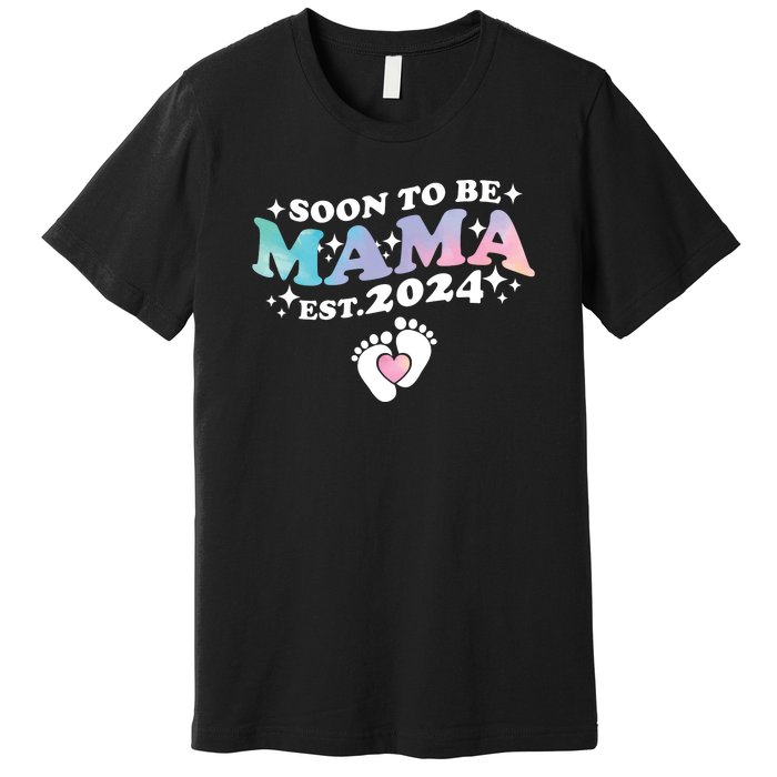 Promoted To Mommy 2024 Soon To Be Mama Funny New Mom Mothers Day Premium T-Shirt