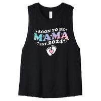 Promoted To Mommy 2024 Soon To Be Mama Funny New Mom Mothers Day Women's Racerback Cropped Tank