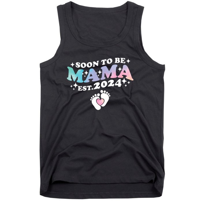 Promoted To Mommy 2024 Soon To Be Mama Funny New Mom Mothers Day Tank Top