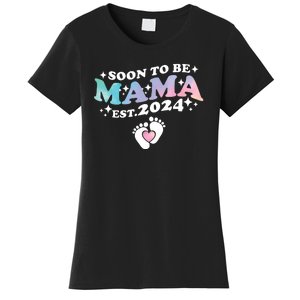 Promoted To Mommy 2024 Soon To Be Mama Funny New Mom Mothers Day Women's T-Shirt