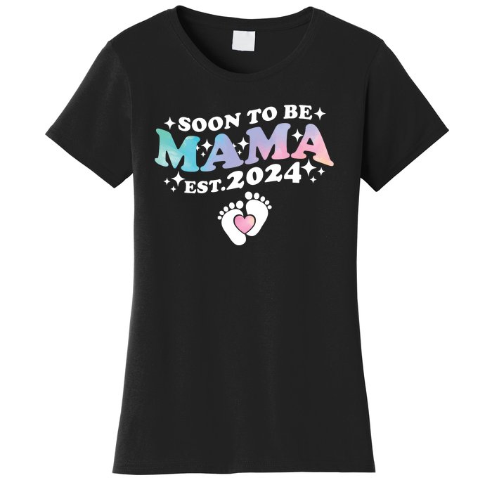 Promoted To Mommy 2024 Soon To Be Mama Funny New Mom Mothers Day Women's T-Shirt