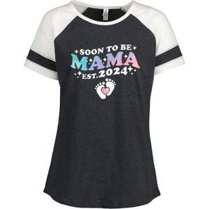 Promoted To Mommy 2024 Soon To Be Mama Funny New Mom Mothers Day Enza Ladies Jersey Colorblock Tee