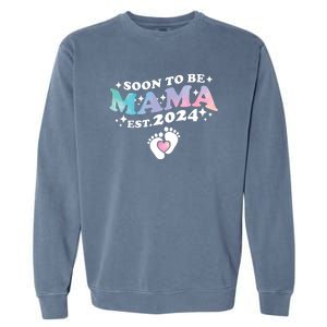 Promoted To Mommy 2024 Soon To Be Mama Funny New Mom Mothers Day Garment-Dyed Sweatshirt