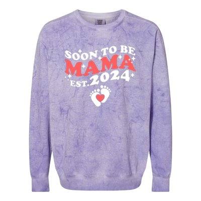 Promoted To Mama 2024 Soon To Be Mama Funny New Mom Mothers Day Colorblast Crewneck Sweatshirt