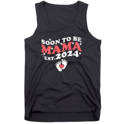 Promoted To Mama 2024 Soon To Be Mama Funny New Mom Mothers Day Tank Top