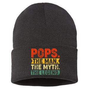 POPS THE MAN THE MYTH THE LEGEND Father's Day Gift Grandpa Sustainable Knit Beanie