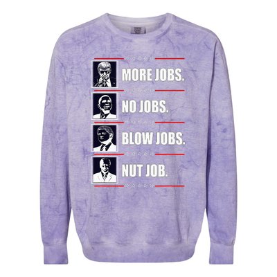 Political Trump More Jobs Obama Clinton Biden Colorblast Crewneck Sweatshirt