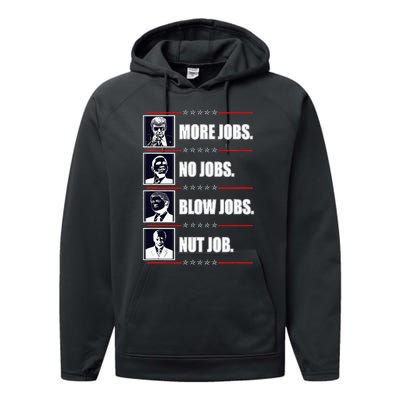 Political Trump More Jobs Obama Clinton Biden Performance Fleece Hoodie