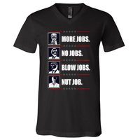 Political Trump More Jobs Obama Clinton Biden V-Neck T-Shirt