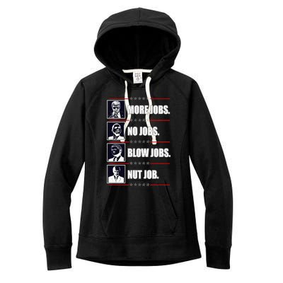 Political Trump More Jobs Obama Clinton Biden Women's Fleece Hoodie