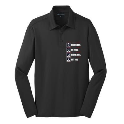 Political Trump More Jobs Obama Clinton Biden Silk Touch Performance Long Sleeve Polo