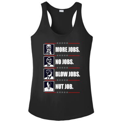 Political Trump More Jobs Obama Clinton Biden Ladies PosiCharge Competitor Racerback Tank