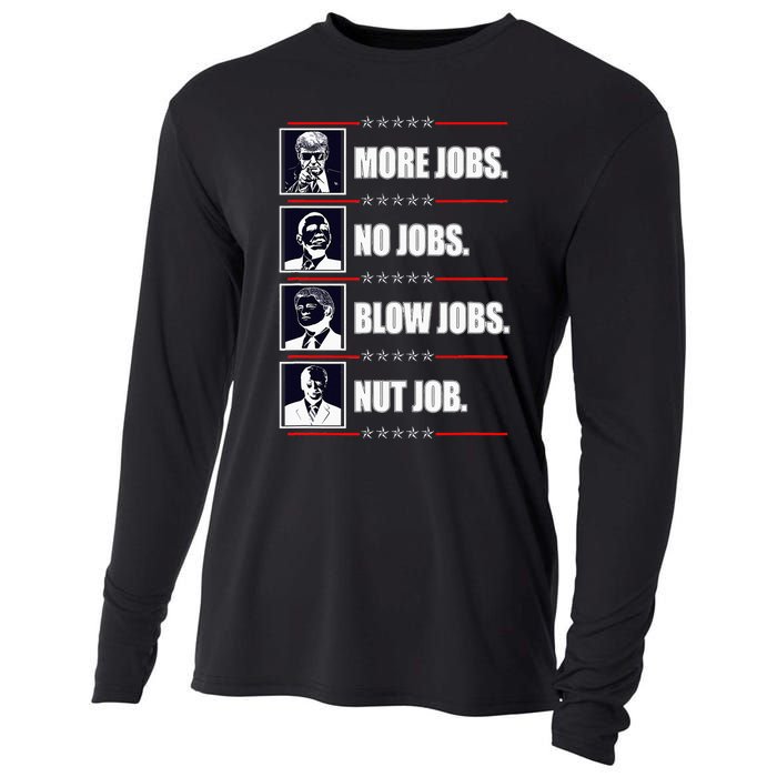 Political Trump More Jobs Obama Clinton Biden Cooling Performance Long Sleeve Crew