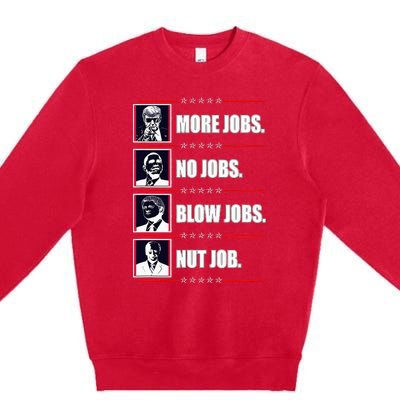 Political Trump More Jobs Obama Clinton Biden Premium Crewneck Sweatshirt