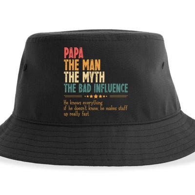 Papa The Man The Myth The Bad Influence Fathers Day Sustainable Bucket Hat