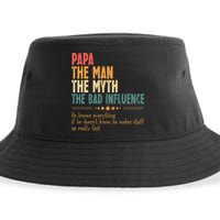 Papa The Man The Myth The Bad Influence Fathers Day Sustainable Bucket Hat