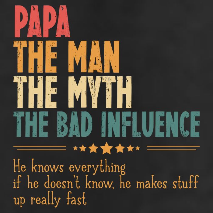 Papa The Man The Myth The Bad Influence Fathers Day 15oz Campfire Ceramic Mug