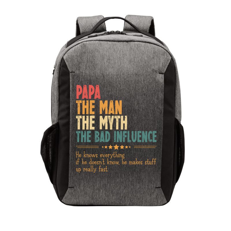 Papa The Man The Myth The Bad Influence Fathers Day Vector Backpack