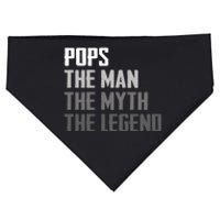 Pops The Man The Myth The Legend USA-Made Doggie Bandana