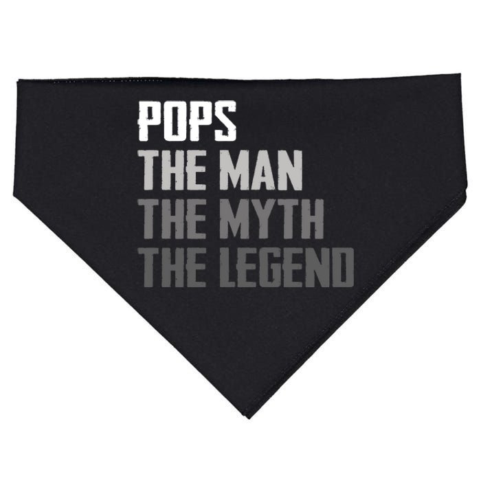 Pops The Man The Myth The Legend USA-Made Doggie Bandana