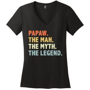 Papaw The Man Myth Legend Father’s Day Gift Women's V-Neck T-Shirt