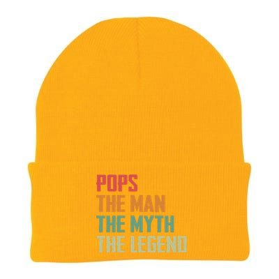 Pops The Man The Myth The Legend Knit Cap Winter Beanie